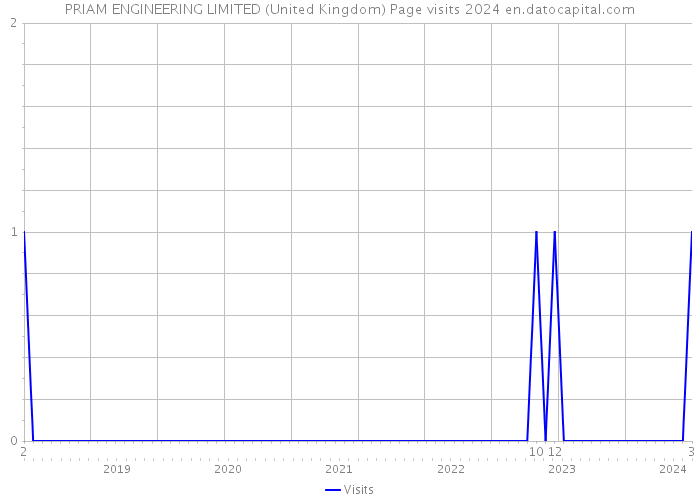 PRIAM ENGINEERING LIMITED (United Kingdom) Page visits 2024 