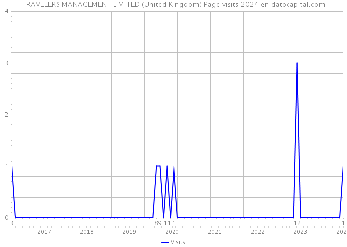 TRAVELERS MANAGEMENT LIMITED (United Kingdom) Page visits 2024 
