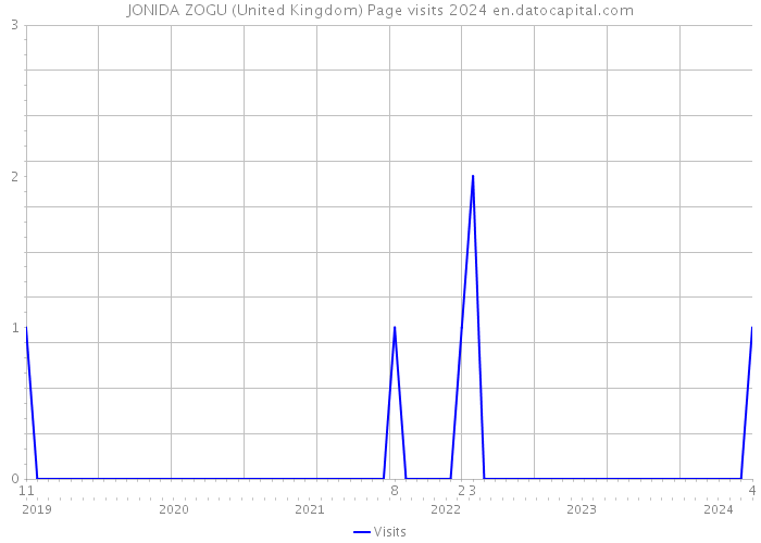 JONIDA ZOGU (United Kingdom) Page visits 2024 