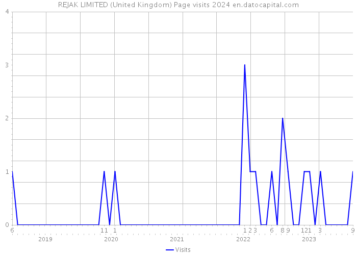 REJAK LIMITED (United Kingdom) Page visits 2024 