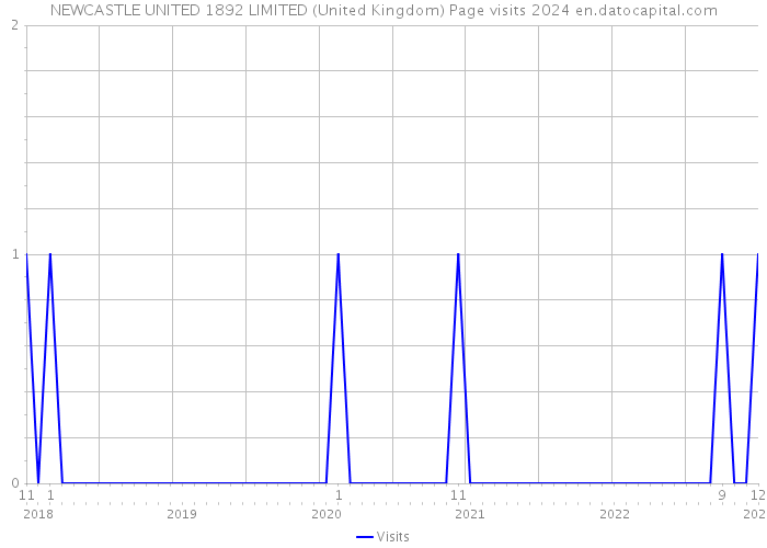 NEWCASTLE UNITED 1892 LIMITED (United Kingdom) Page visits 2024 