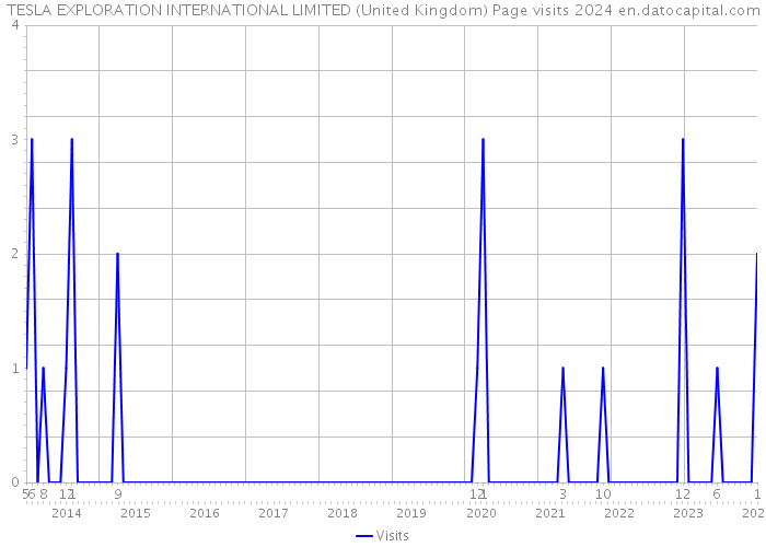 TESLA EXPLORATION INTERNATIONAL LIMITED (United Kingdom) Page visits 2024 
