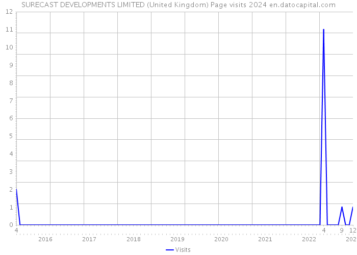 SURECAST DEVELOPMENTS LIMITED (United Kingdom) Page visits 2024 