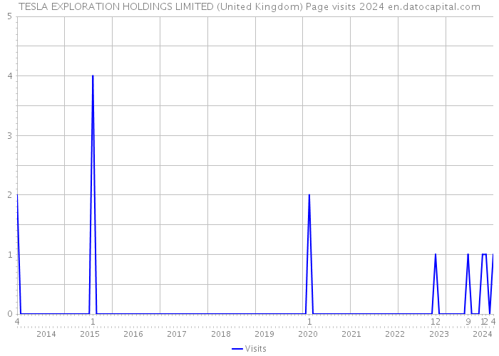 TESLA EXPLORATION HOLDINGS LIMITED (United Kingdom) Page visits 2024 