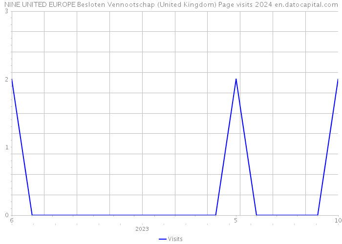 NINE UNITED EUROPE Besloten Vennootschap (United Kingdom) Page visits 2024 