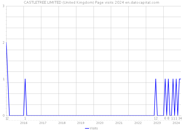 CASTLETREE LIMITED (United Kingdom) Page visits 2024 