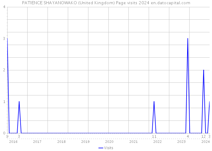 PATIENCE SHAYANOWAKO (United Kingdom) Page visits 2024 