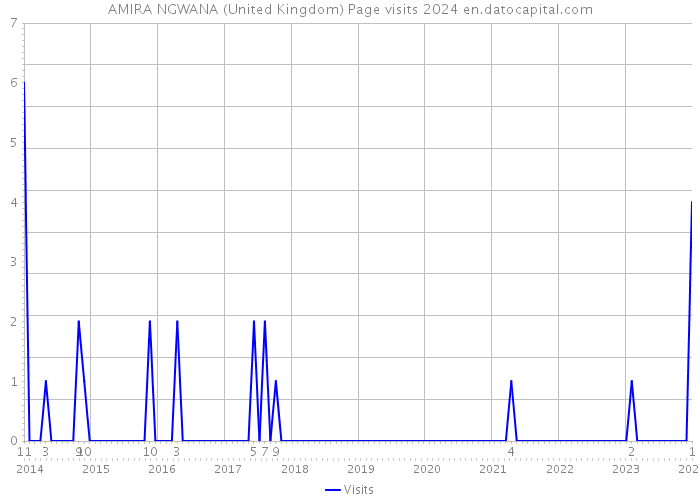 AMIRA NGWANA (United Kingdom) Page visits 2024 