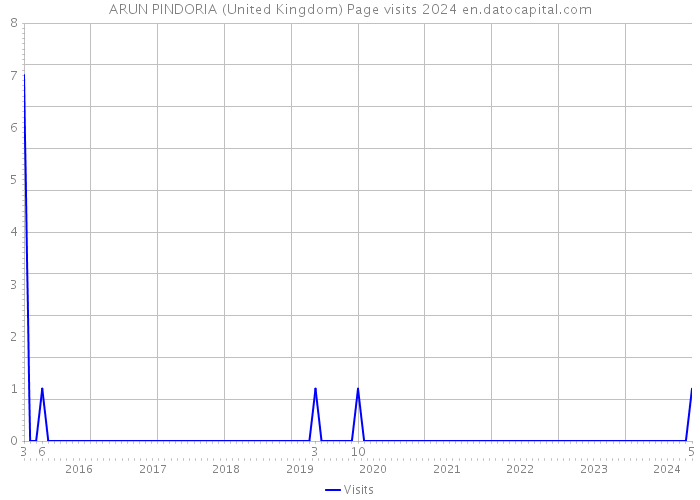 ARUN PINDORIA (United Kingdom) Page visits 2024 