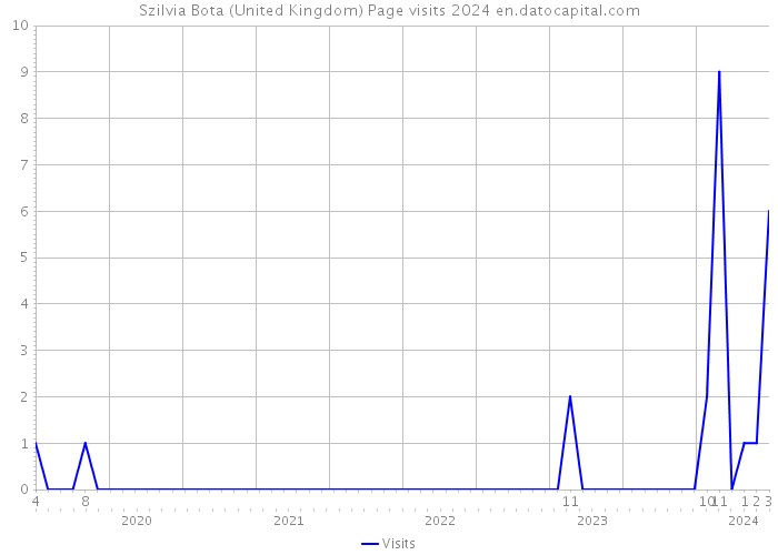 Szilvia Bota (United Kingdom) Page visits 2024 