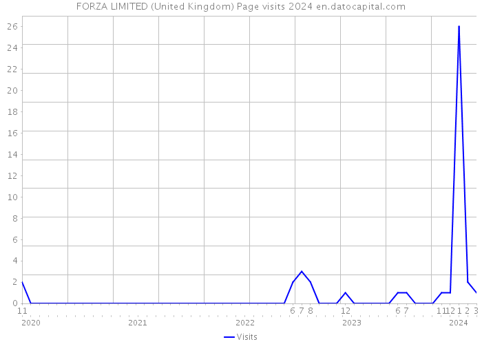 FORZA LIMITED (United Kingdom) Page visits 2024 