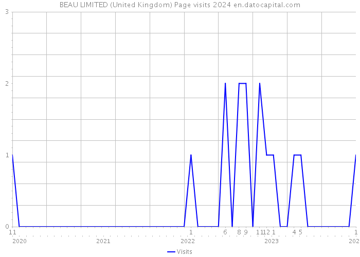 BEAU LIMITED (United Kingdom) Page visits 2024 
