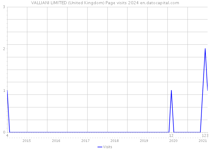 VALLIANI LIMITED (United Kingdom) Page visits 2024 