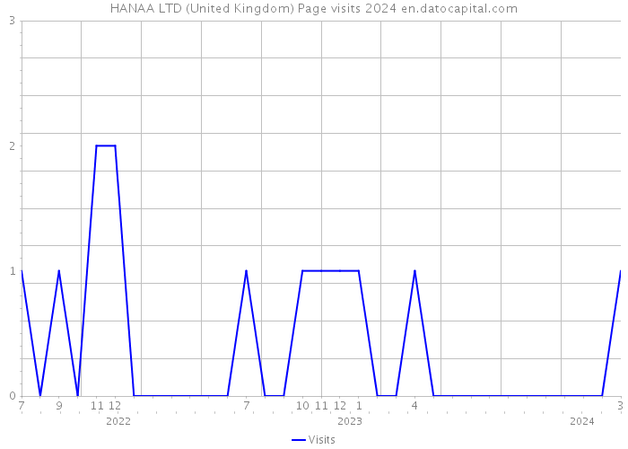 HANAA LTD (United Kingdom) Page visits 2024 