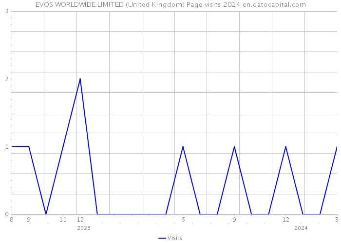 EVOS WORLDWIDE LIMITED (United Kingdom) Page visits 2024 