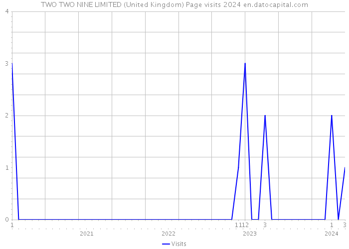 TWO TWO NINE LIMITED (United Kingdom) Page visits 2024 