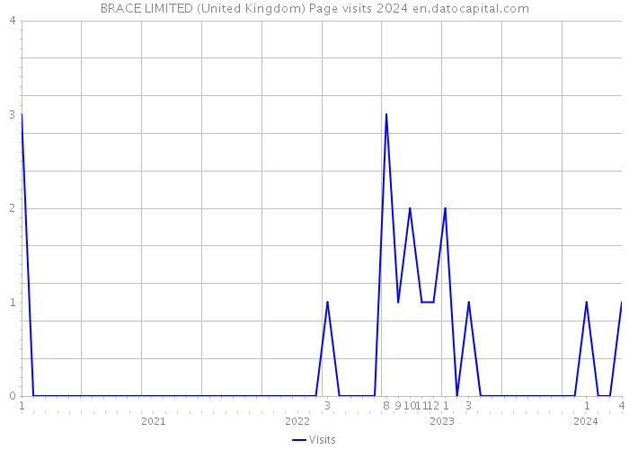 BRACE LIMITED (United Kingdom) Page visits 2024 