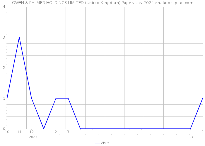 OWEN & PALMER HOLDINGS LIMITED (United Kingdom) Page visits 2024 