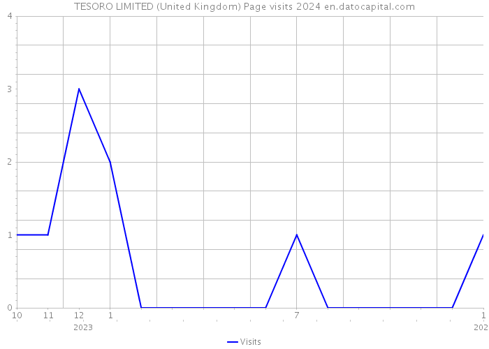 TESORO LIMITED (United Kingdom) Page visits 2024 