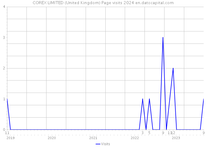COREX LIMITED (United Kingdom) Page visits 2024 