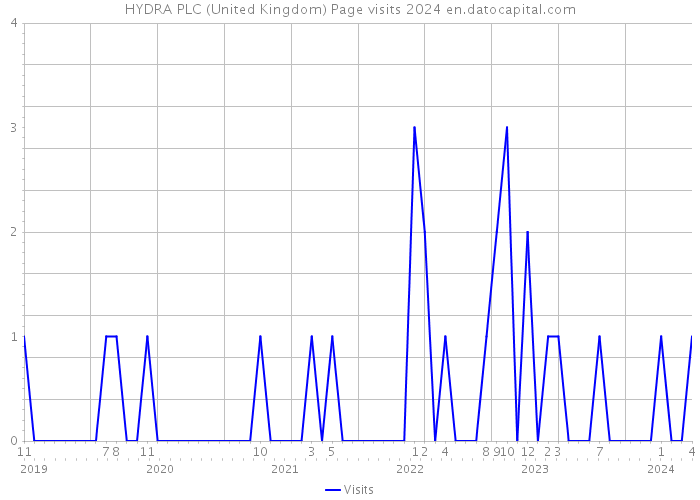 HYDRA PLC (United Kingdom) Page visits 2024 