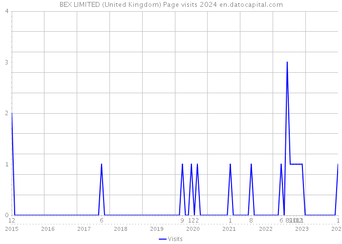 BEX LIMITED (United Kingdom) Page visits 2024 