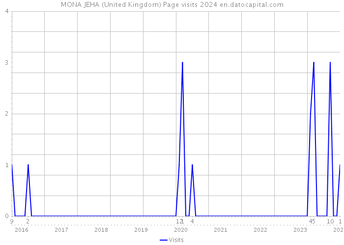 MONA JEHA (United Kingdom) Page visits 2024 