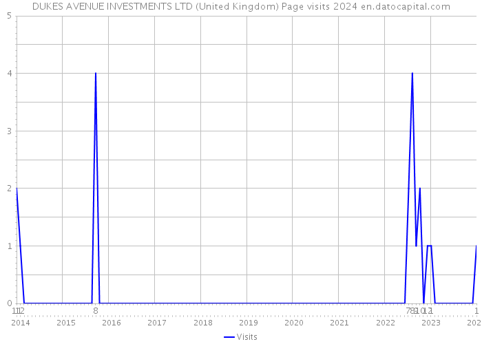 DUKES AVENUE INVESTMENTS LTD (United Kingdom) Page visits 2024 