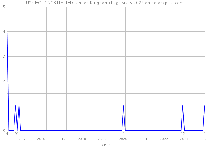 TUSK HOLDINGS LIMITED (United Kingdom) Page visits 2024 