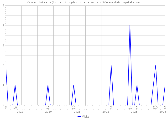 Zawar Hakeem (United Kingdom) Page visits 2024 