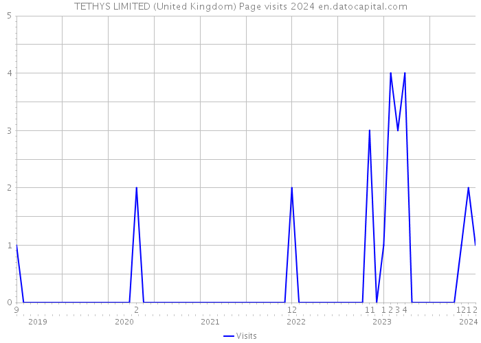 TETHYS LIMITED (United Kingdom) Page visits 2024 