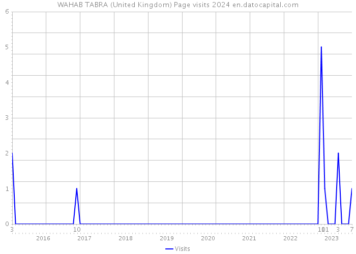 WAHAB TABRA (United Kingdom) Page visits 2024 