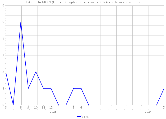 FAREEHA MOIN (United Kingdom) Page visits 2024 