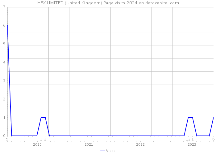 HEX LIMITED (United Kingdom) Page visits 2024 