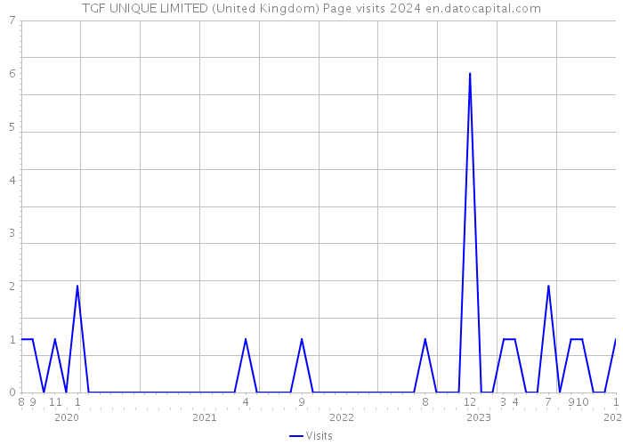 TGF UNIQUE LIMITED (United Kingdom) Page visits 2024 