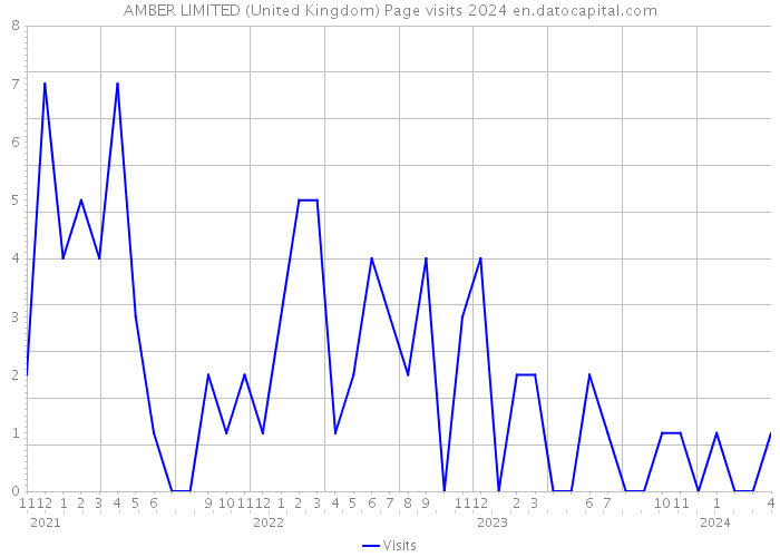AMBER LIMITED (United Kingdom) Page visits 2024 