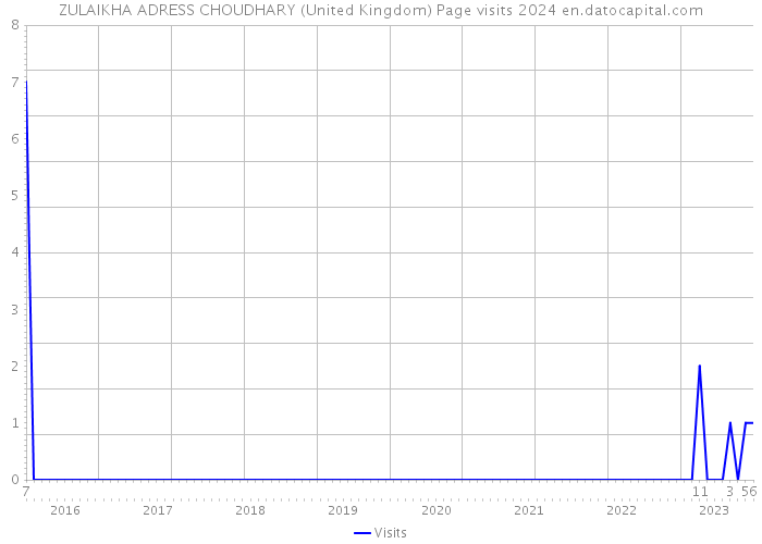 ZULAIKHA ADRESS CHOUDHARY (United Kingdom) Page visits 2024 
